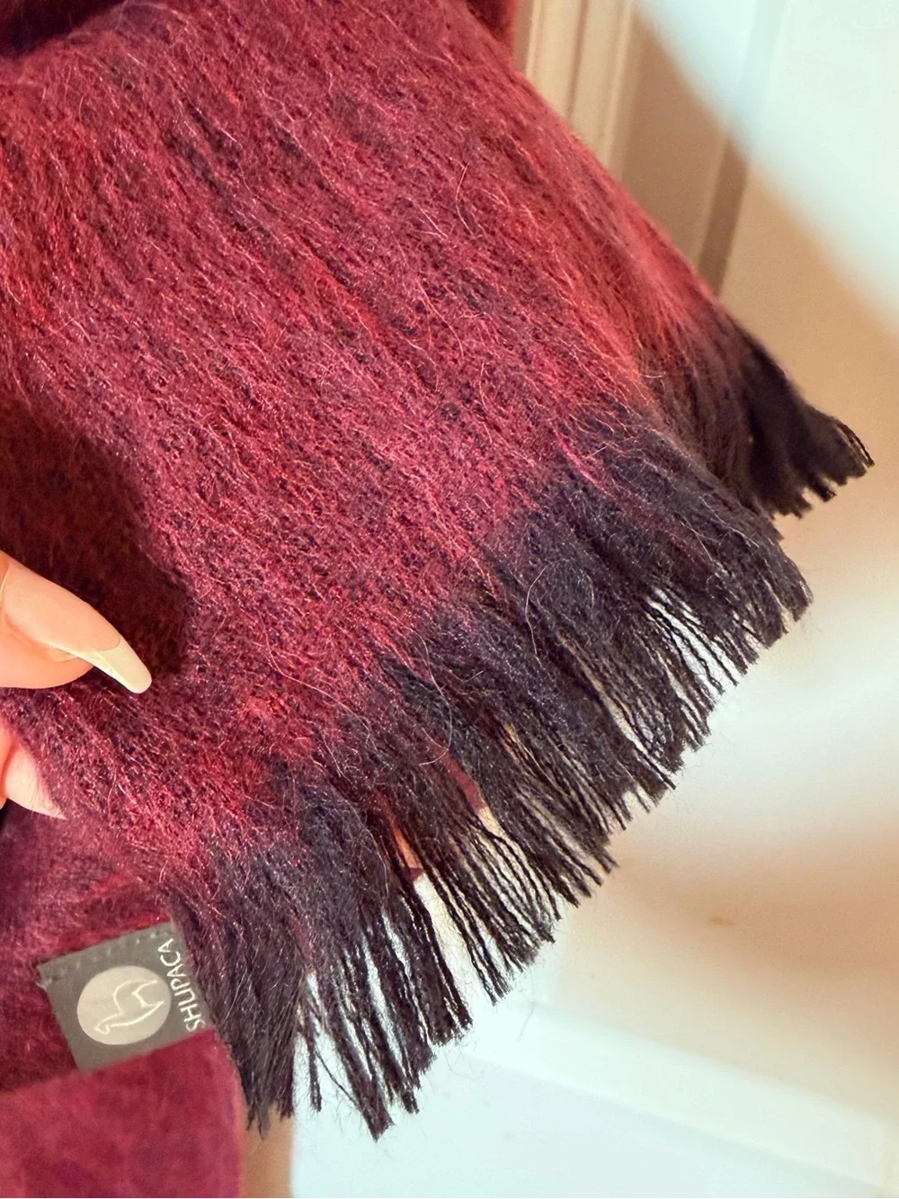 Shupaca Burgundy 60% alpaca Scarf